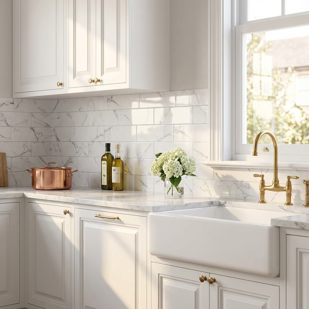 4" x 12" Subway Tile in Glossy Carrara