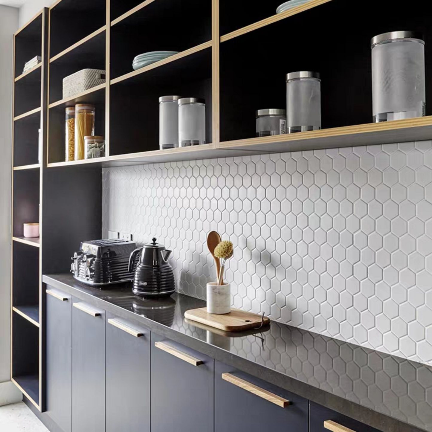 2" White Hexagon Tile