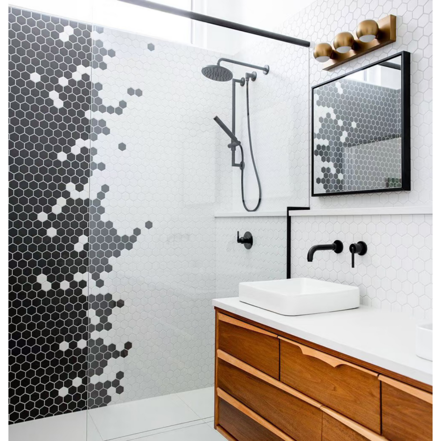 2" White Hexagon Tile