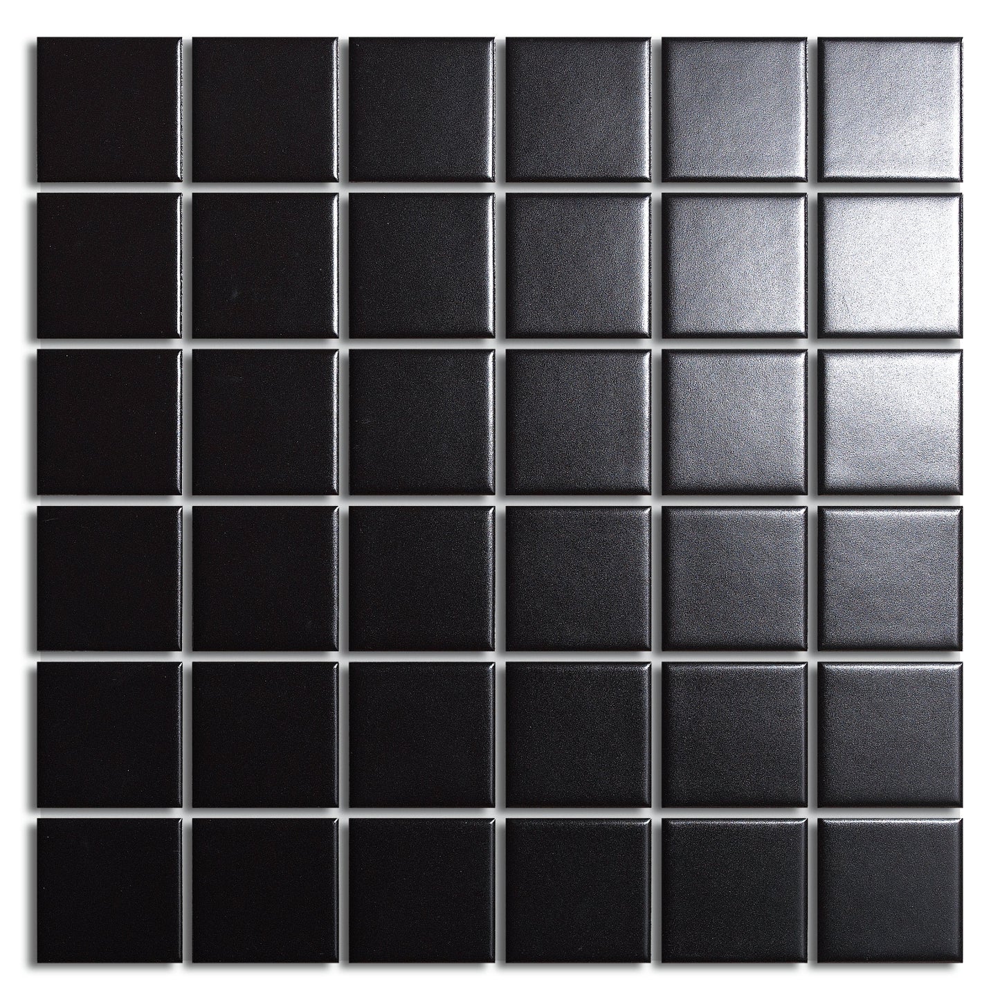 2" Black Square Tile