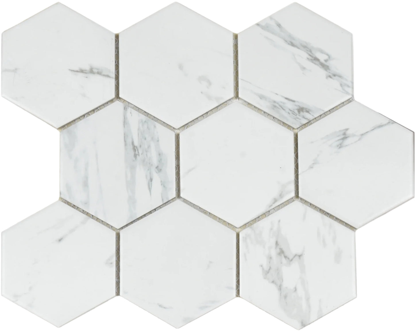 4" Carrara Hexagon Tile