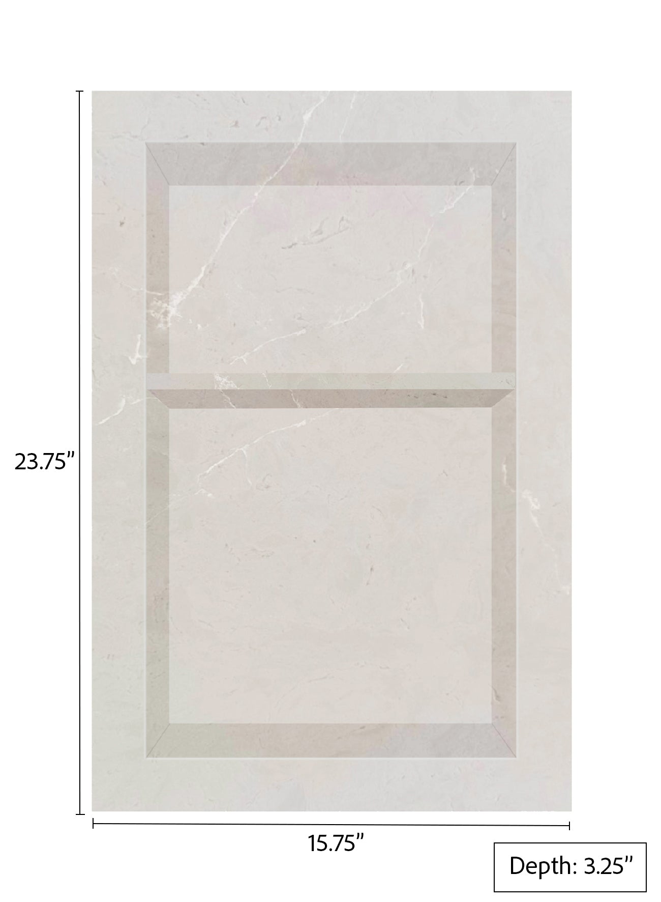 ArtiStone 16" x 24" Shower Niche in Cinderella Grey (Pre-Attached Shelf)