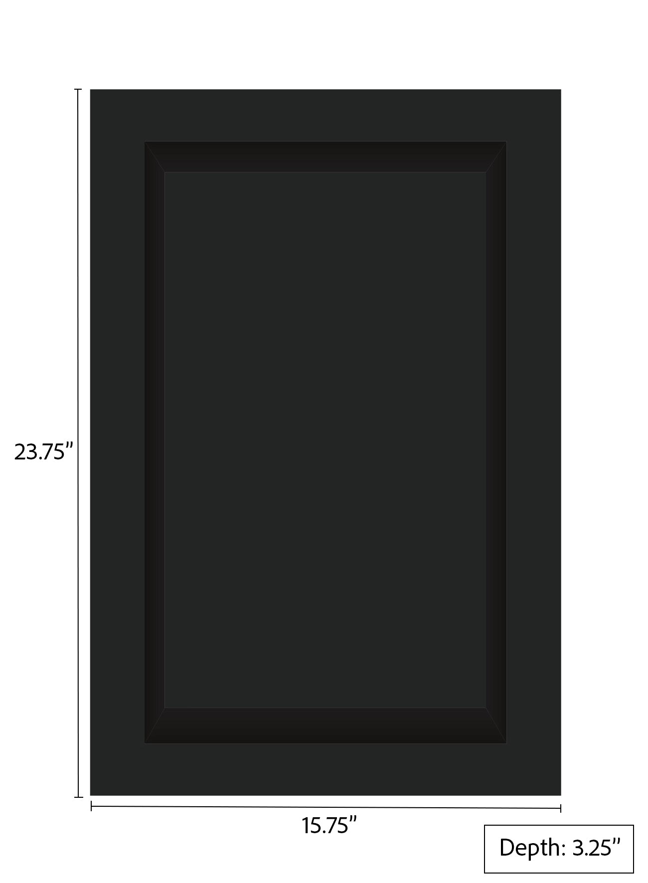 ArtiStone 16" x 24" Shower Niche in Pure Black (Loose Shelf)