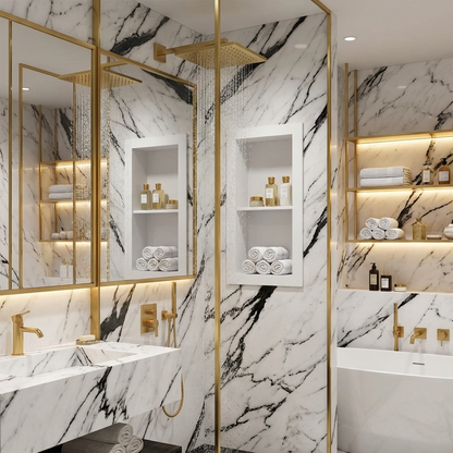 16" x 24" Shower Niche in Super White (with Shelf)