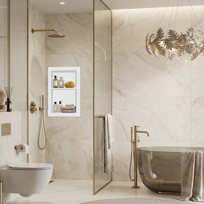 16" x 24" Shower Niche in Super White (with Shelf)