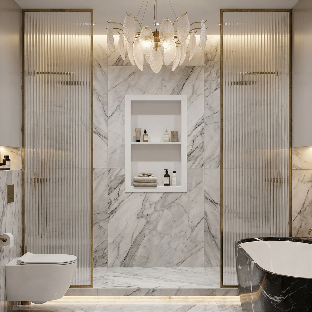 16" x 24" Shower Niche in Super White (with Shelf)