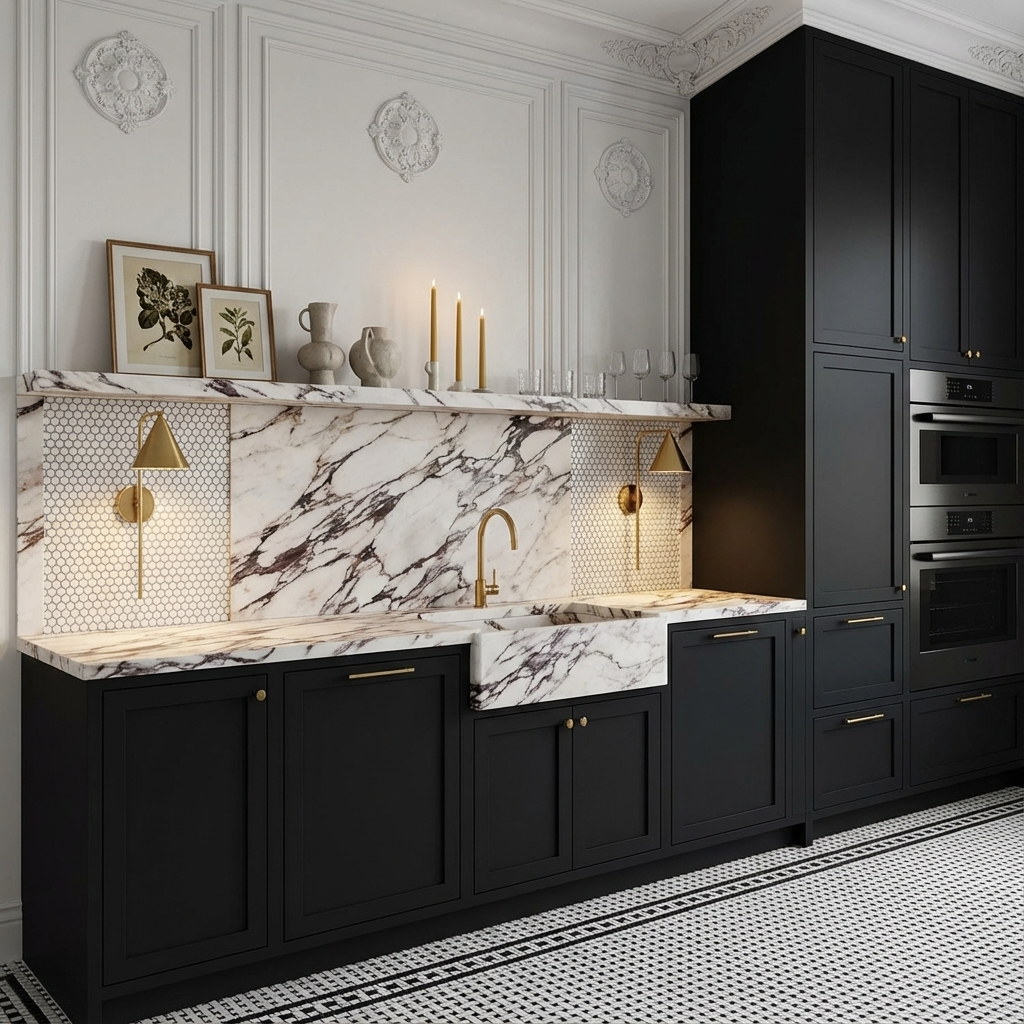 1" Penny Tile in Snow White (Non Slip)