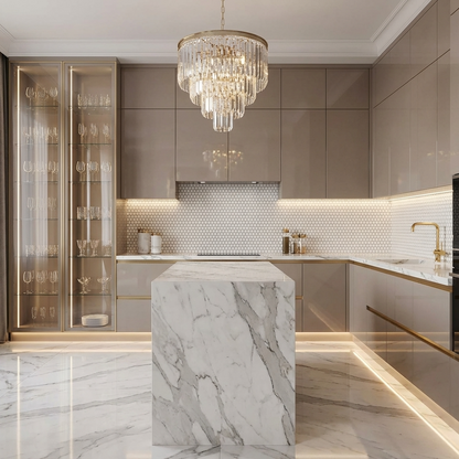 1" Penny Tile in Snow White (Non Slip)