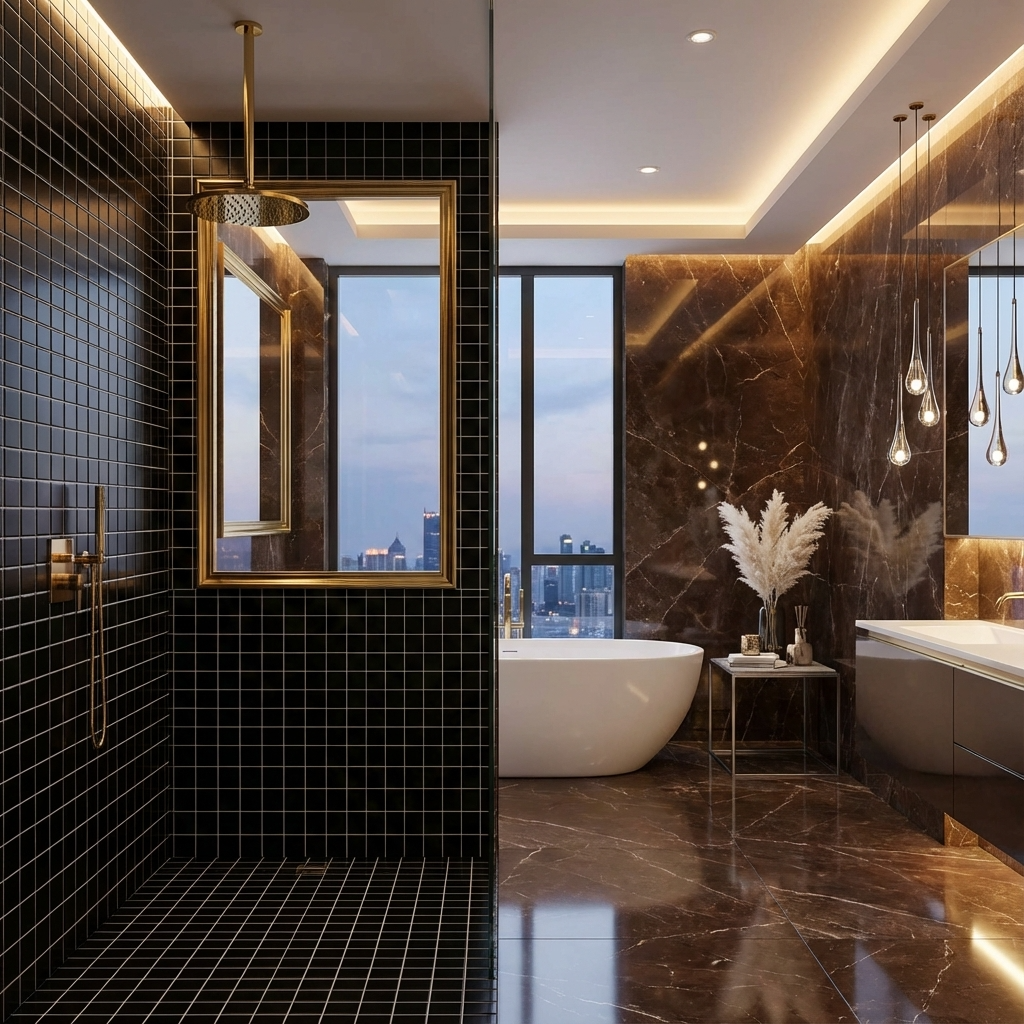 2" Black Square Tile