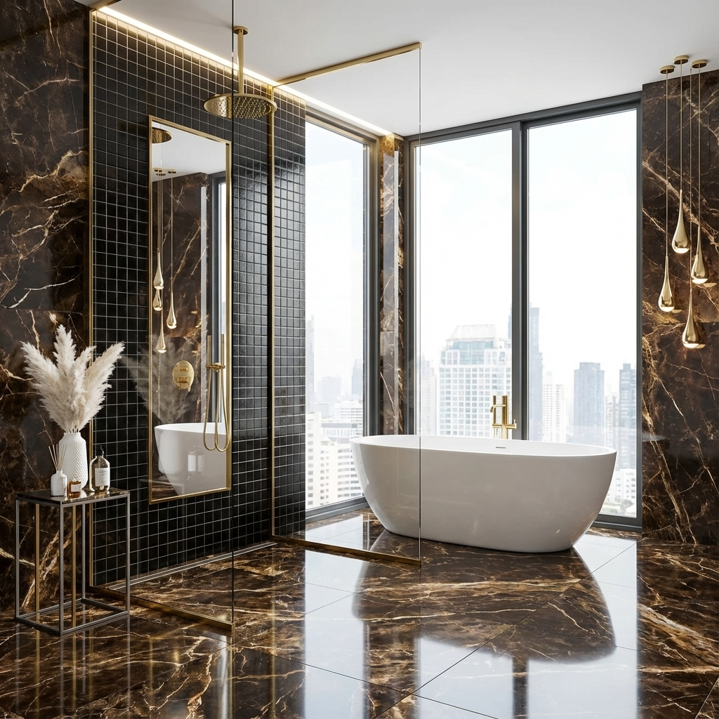 2" Black Square Tile