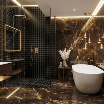 2" Black Square Tile