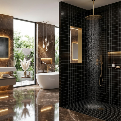 2" Black Square Tile