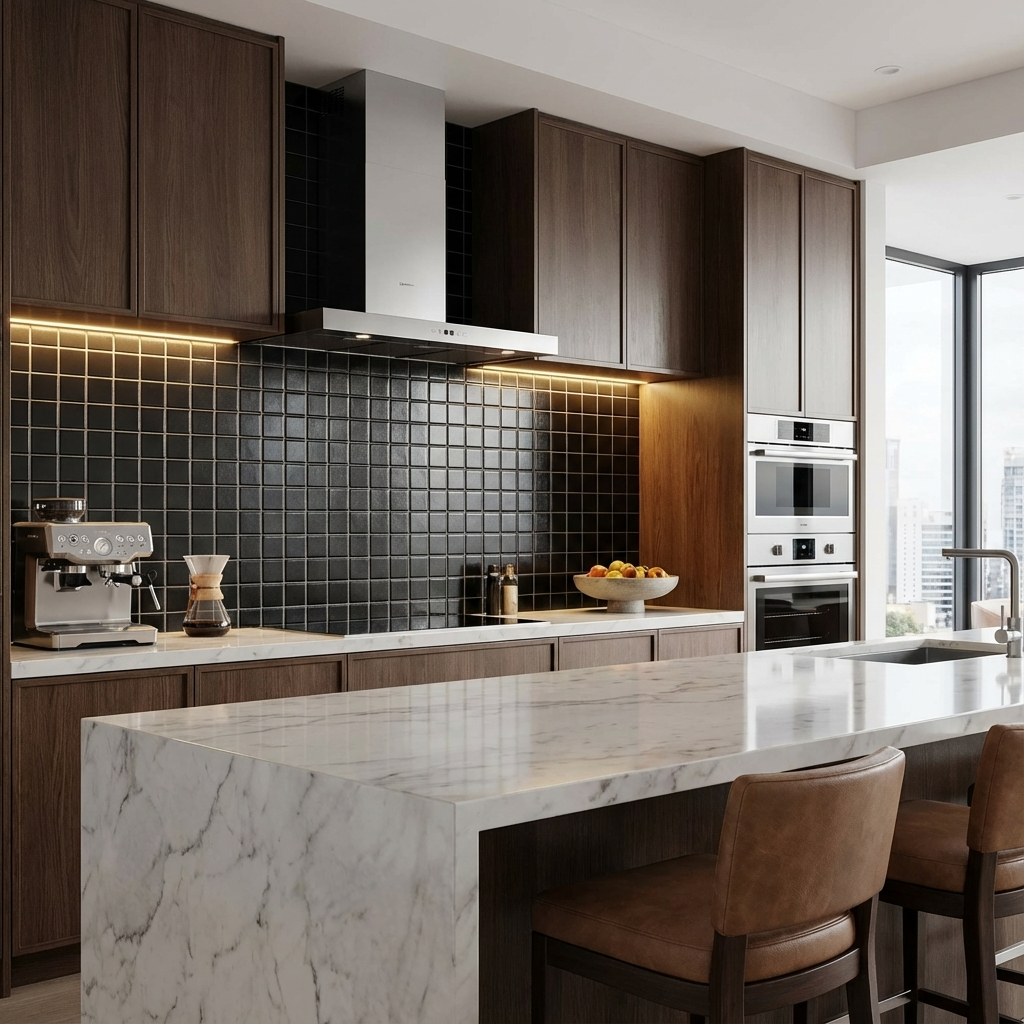 2" Black Square Tile