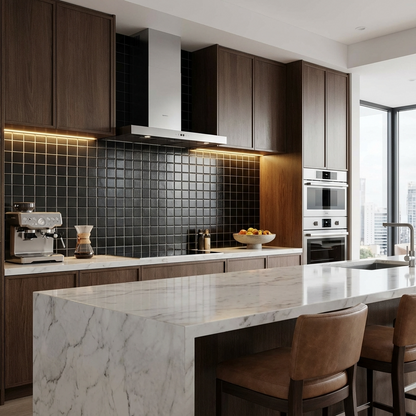 2" Black Square Tile