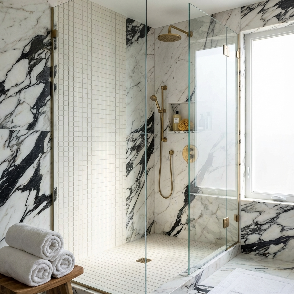 2" Square Tile in Off White (Non Slip)