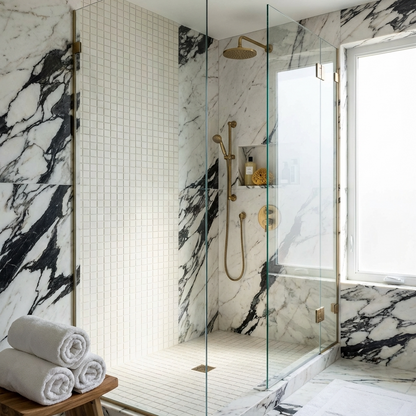 2" Square Tile in Off White (Non Slip)