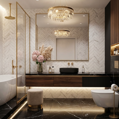 2"x6" Herringbone Tile in Matte Carrara