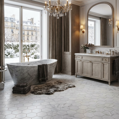 3" Carrara Hexagon Tile