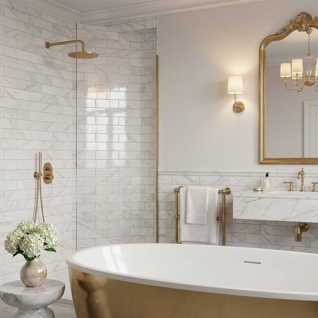 3" x 12" Subway Tile in Glossy Carrara