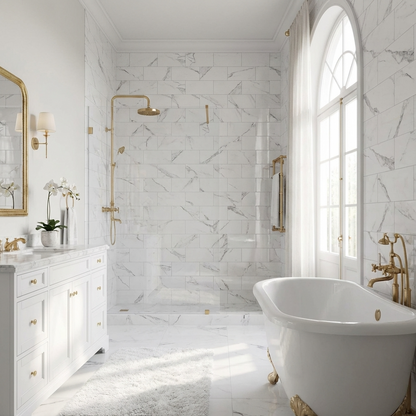 4" x 12" Subway Tile in Glossy Carrara