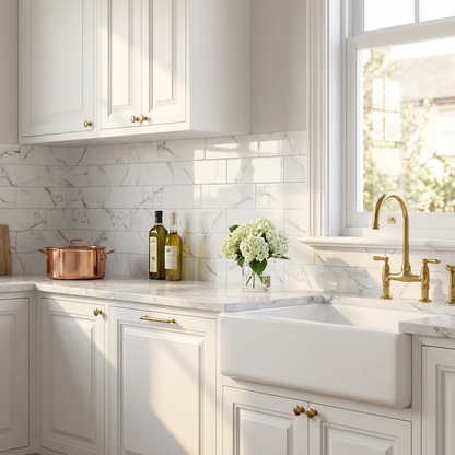 4" x 12" Subway Tile in Glossy Carrara