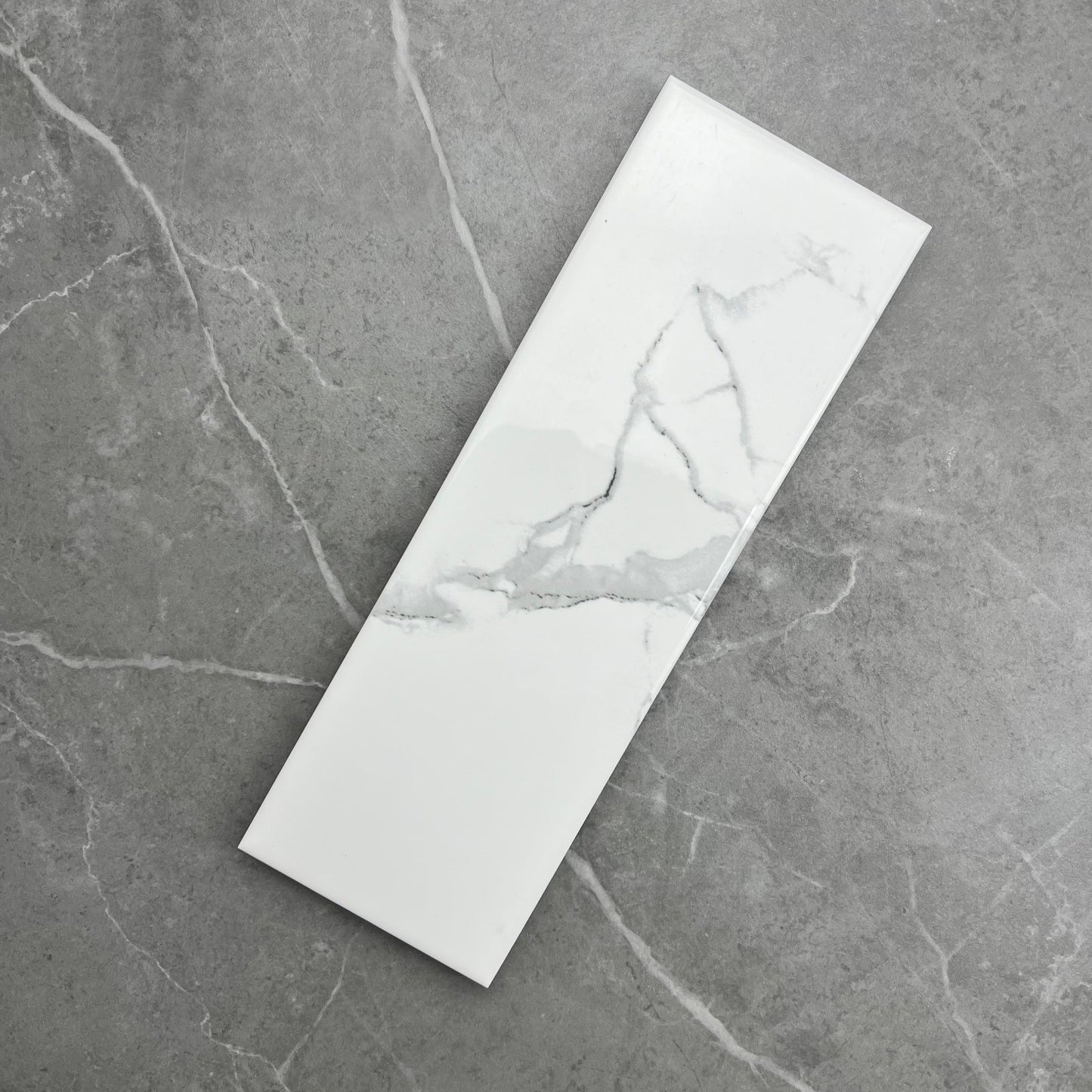 4" x 12" Subway Tile in Glossy Carrara