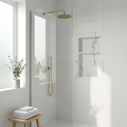 ArtiStone 16" x 24" Shower Niche in Calacatta (Pre-Attached Shelf)