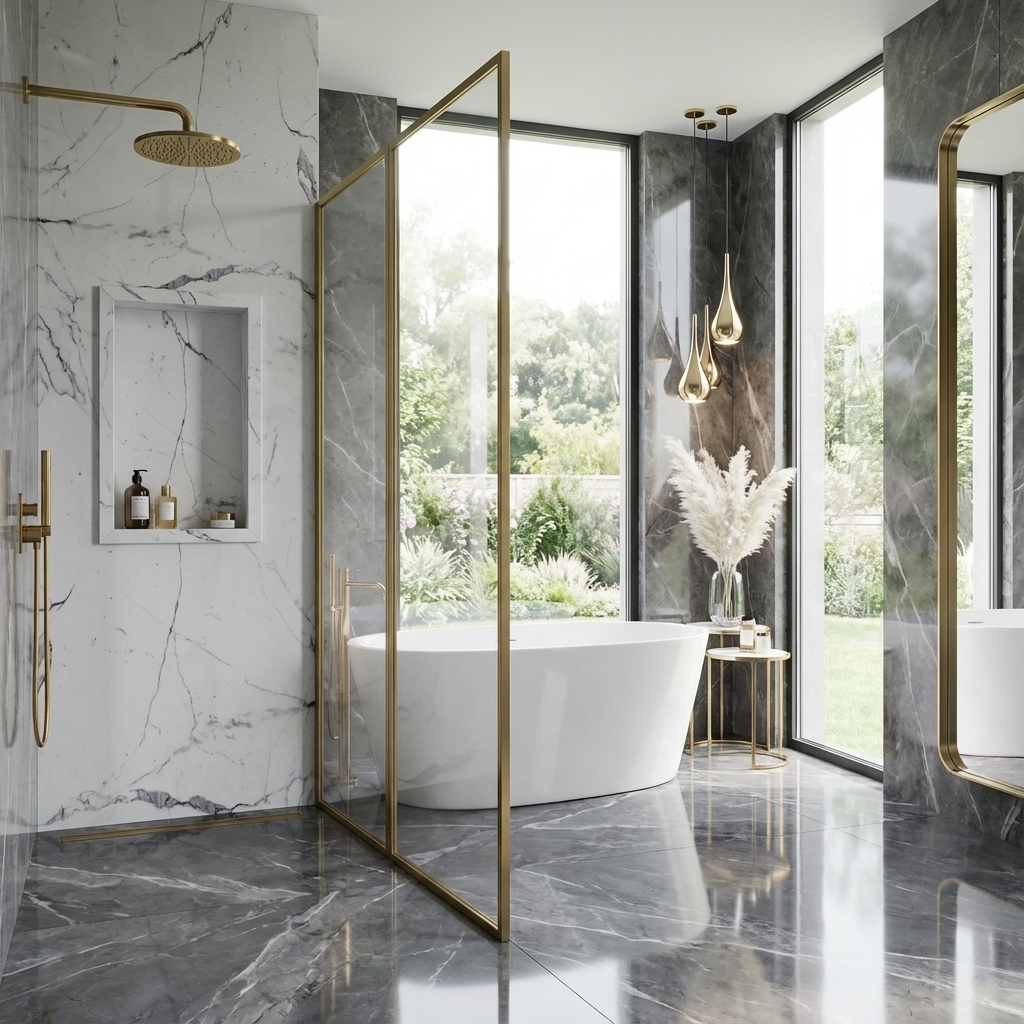 ArtiStone 16" x 24" Shower Niche in Calacatta (Loose Shelf)