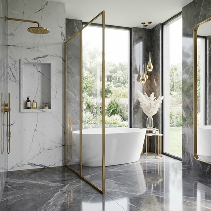 ArtiStone 16" x 24" Shower Niche in Calacatta (Loose Shelf)