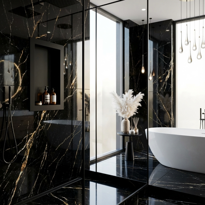 ArtiStone 16" x 24" Shower Niche in Pure Black (Loose Shelf)