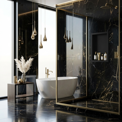 ArtiStone 16" x 24" Shower Niche in Pure Black (Loose Shelf)