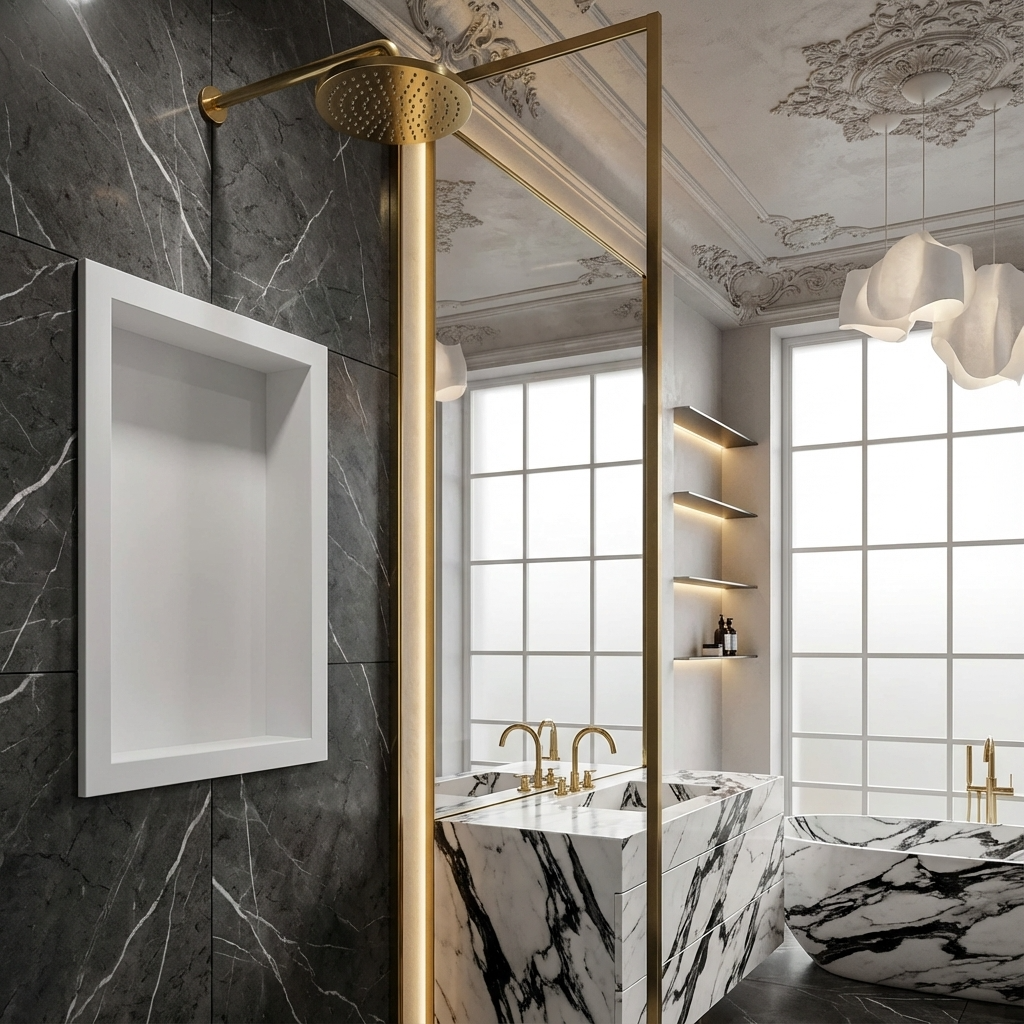 ArtiStone 16" x 24" Shower Niche in Super White (Loose Shelf)