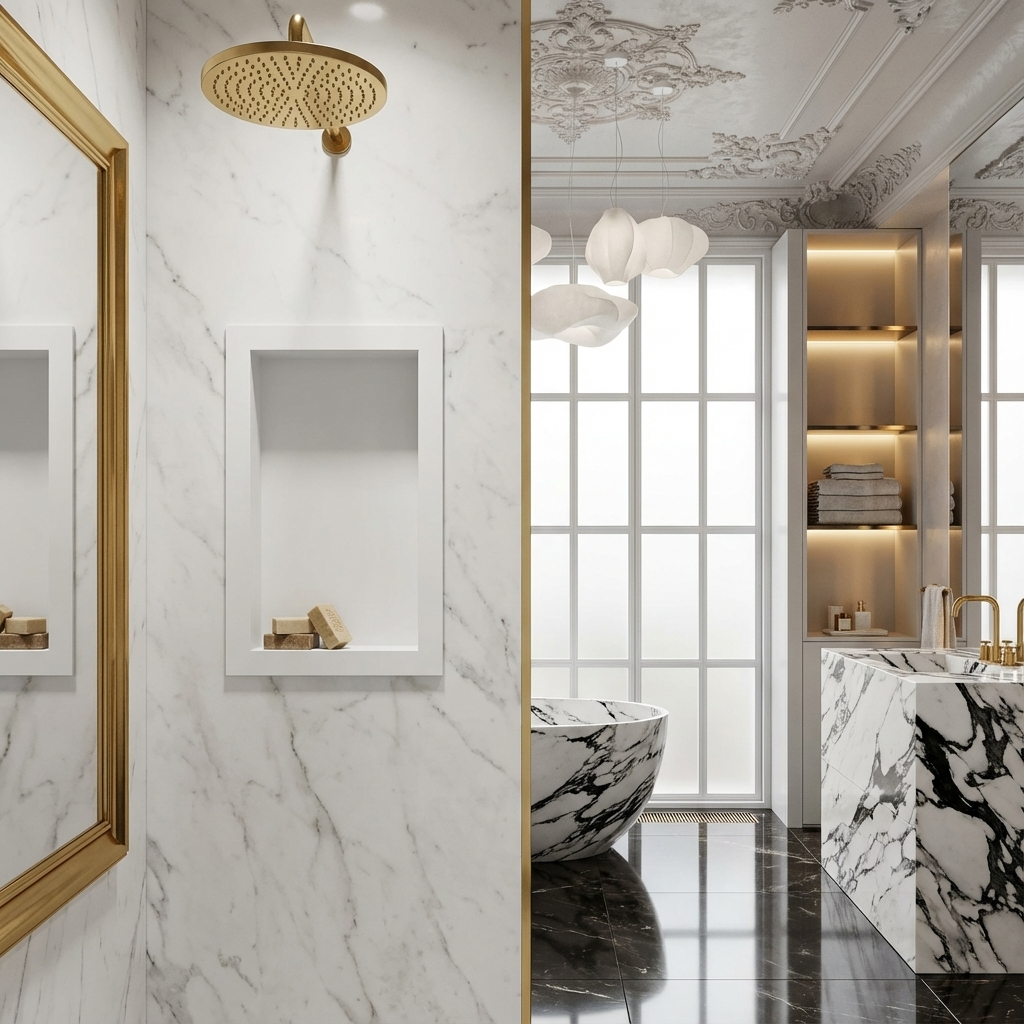 ArtiStone 16" x 24" Shower Niche in Super White (Loose Shelf)