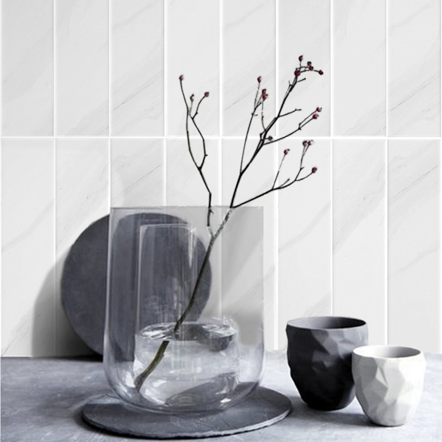 3" x 12" Subway Tile in Glossy Carrara