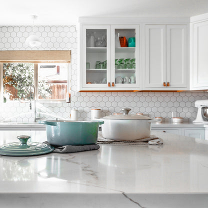 4" White Hexagon Tile