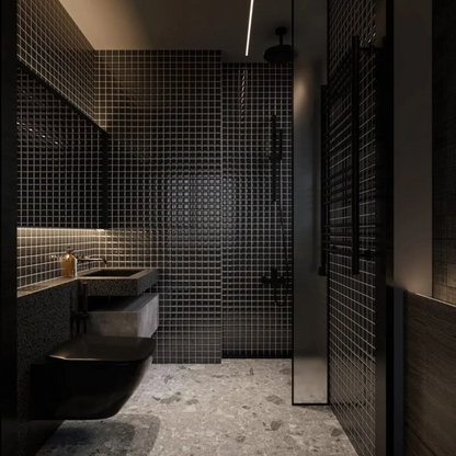 2" Black Square Tile