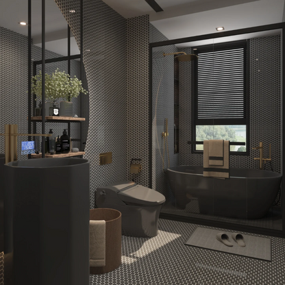 1" Grey Penny Tile (Non Slip)