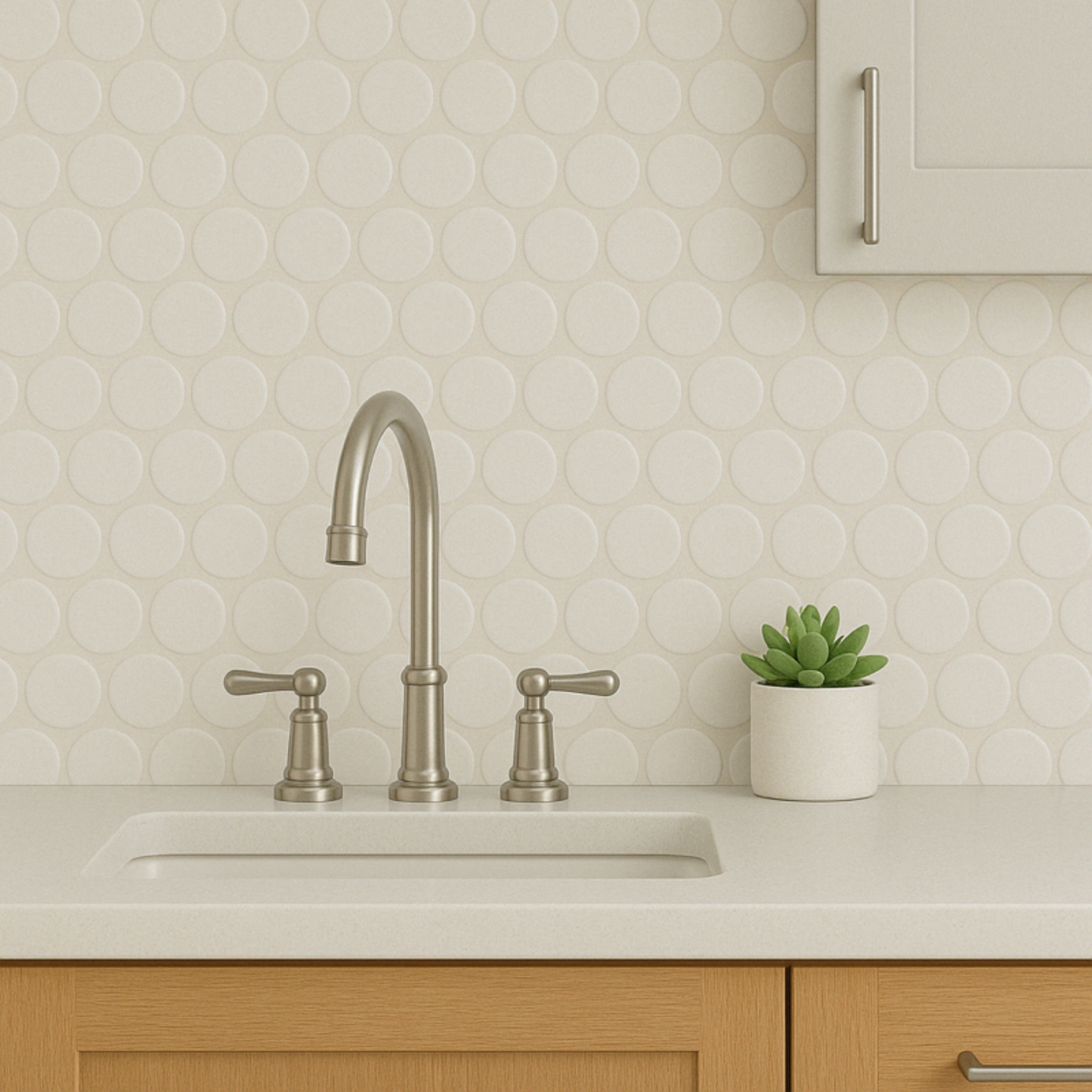 2" White Penny Tile