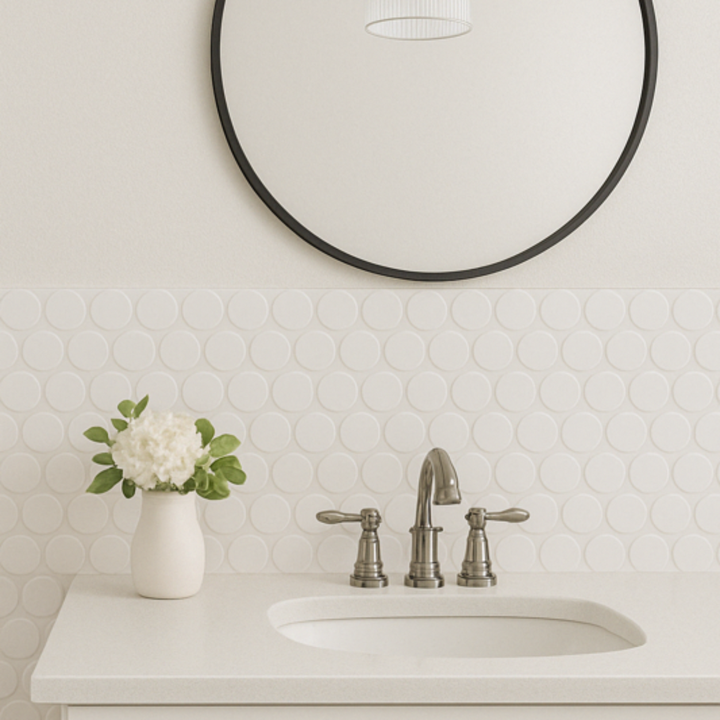 2" White Penny Tile
