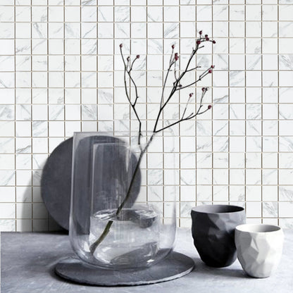 2" Square Tile in Matte Carrara