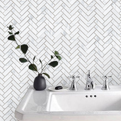 2"x6" Herringbone Tile in Matte Carrara