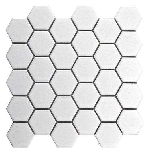 2" White Hexagon Tile