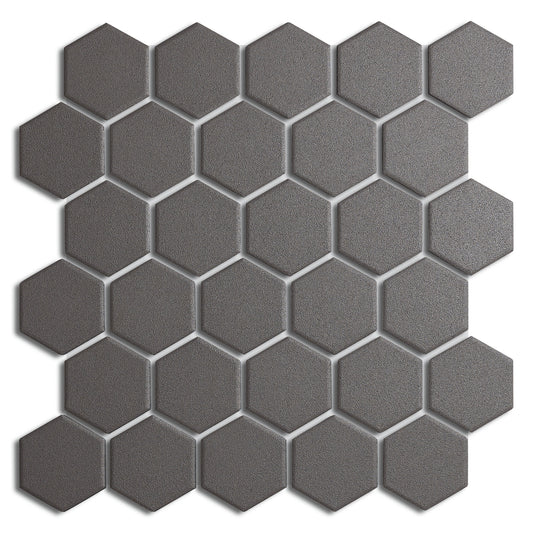 2" Hexagon Tile in Charcoal Grey (Non Slip)