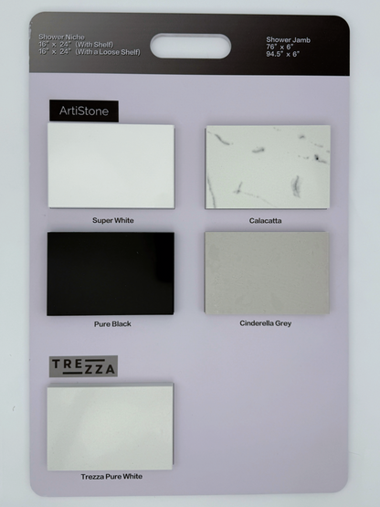 ArtiStone 16" x 24" Shower Niche in Calacatta (Pre-Attached Shelf)