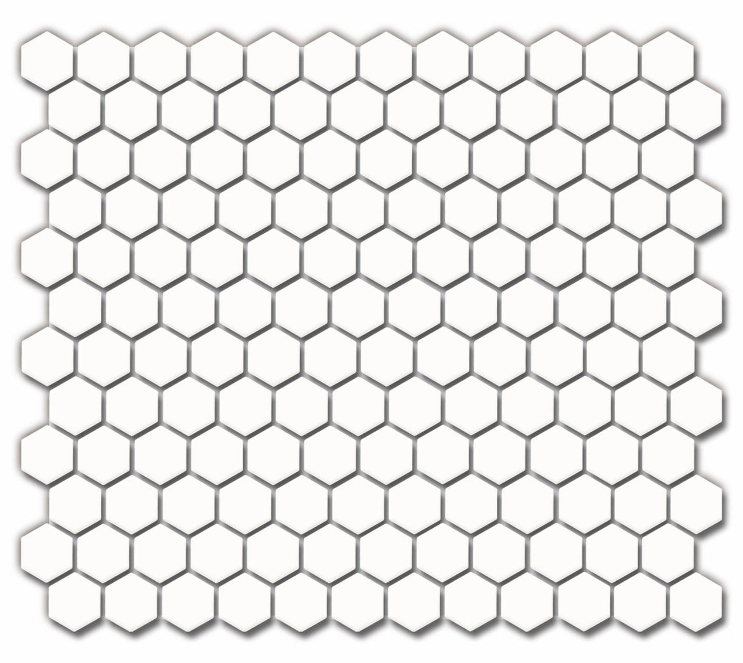 1" White Hexagon Tile