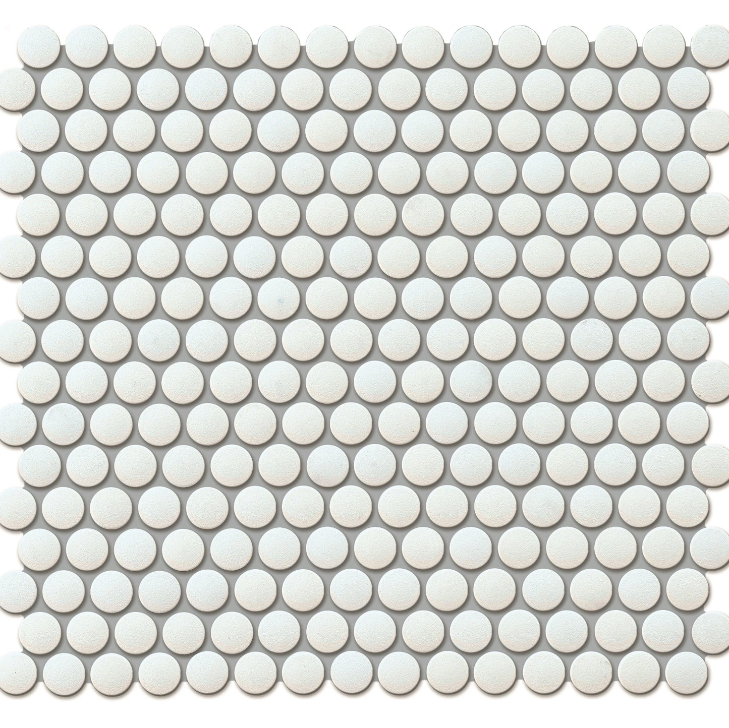1" Penny Tile in Snow White (Non Slip)