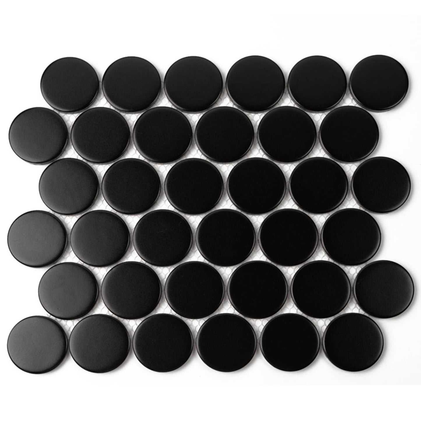 2" Black Penny Tile