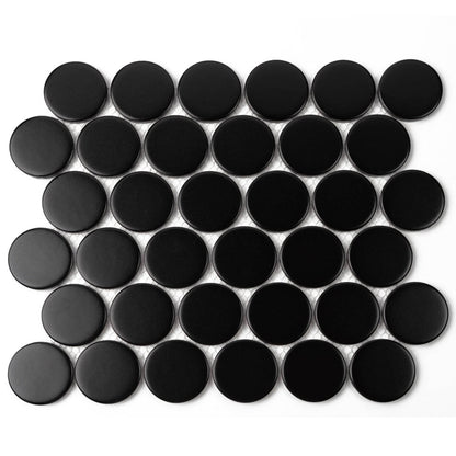 2" Black Penny Tile