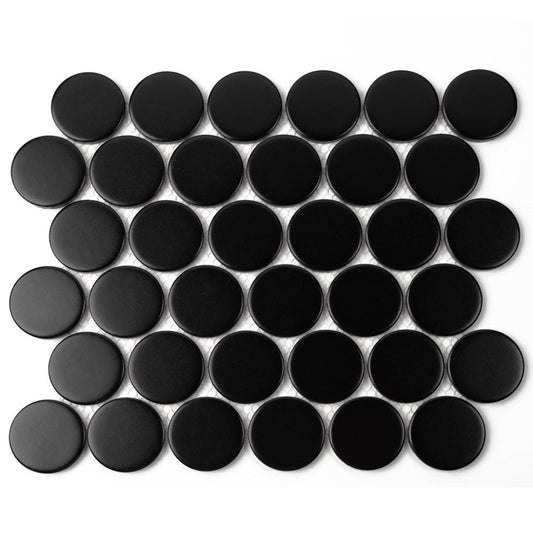 2" Black Penny Tile