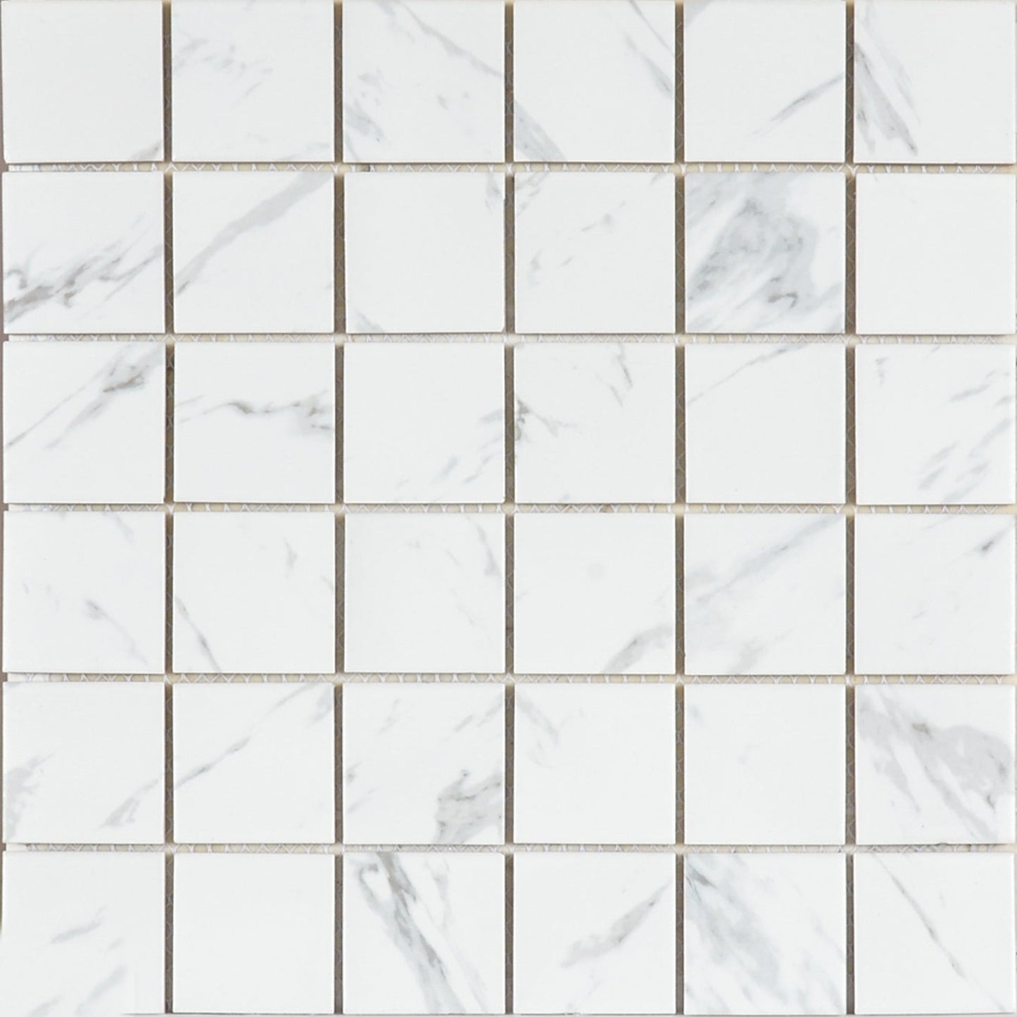 2" Square Tile in Matte Carrara